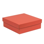 Darčeková krabica s vekom 300x300x100/40 mm, koralová