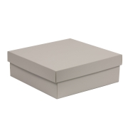Darčeková krabica s vekom 300x300x100/40 mm, sivá