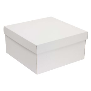 Darčeková krabica s vekom 300x300x150/40 mm, biela