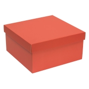 Darčeková krabica s vekom 300x300x150/40 mm, koralová
