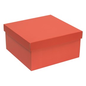 Darčeková krabica s vekom 300x300x150/40 mm, koralová