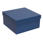 Darčeková krabica s vekom 300x300x150/40 mm, modrá