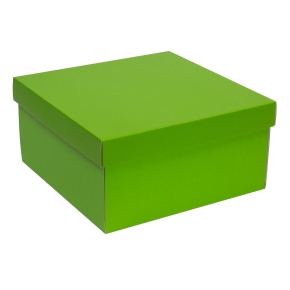Darčeková krabica s vekom 300x300x150/40 mm, zelená