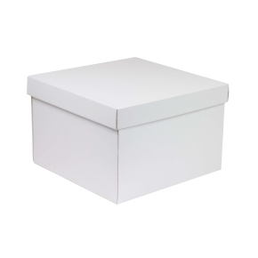 Darčeková krabica s vekom 300x300x200/40 mm, biela