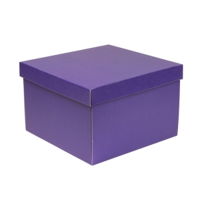 Darčeková krabica s vekom 300x300x200/40 mm, fialová