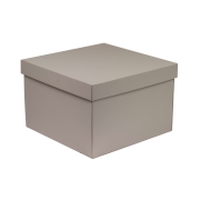 Darčeková krabica s vekom 300x300x200/40 mm, sivá