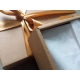 Darčeková krabica s vekom 300x300x50/40 mm, hnedá - kraft