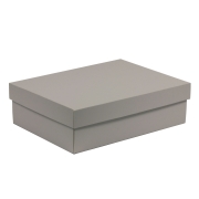Darčeková krabica s vekom 350x250x100/40 mm, sivá