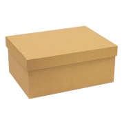 Darčeková krabica s vekom 350x250x150/40 mm, hnedá - kraft