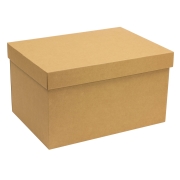 Darčeková krabica s vekom 350x250x200/40 mm, hnedá - kraft