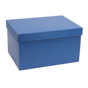 Darčeková krabica s vekom 350x250x200/40 mm, modrá