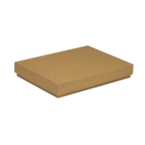 Darčeková krabica s vekom 350x250x50/40 mm, hnedá - kraft