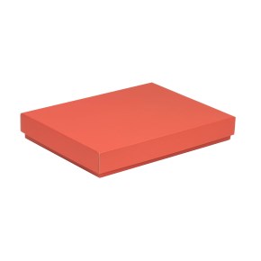 Darčeková krabica s vekom 350x250x50/40 mm, koralová
