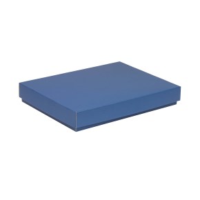 Darčeková krabica s vekom 350x250x50/40 mm, modrá