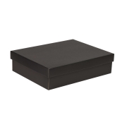 Darčeková krabica s vekom 400x300x100/40 mm, čierna
