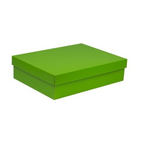 Darčeková krabica s vekom 400x300x100/40 mm, zelená