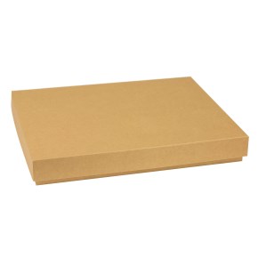 Darčeková krabica s vekom 400x300x50/40 mm, hnedá - kraft