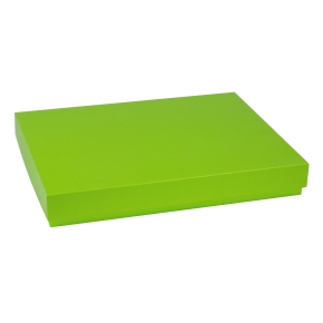 Darčeková krabica s vekom 400x300x50/40 mm, zelená
