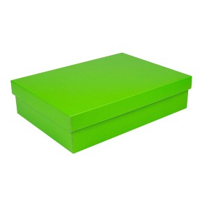 Darčeková krabica s vekom 405x290x100/35 mm, zelená matná