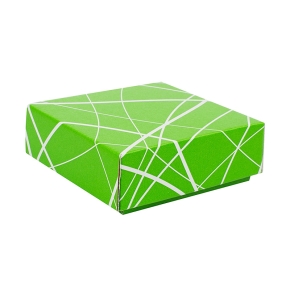 Darčeková krabička 100x100x35/35 mm, zelená so vzorom na veku