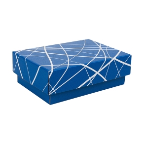 Darčeková krabička 150x100x50/35 mm, modrá so vzorom na veku
