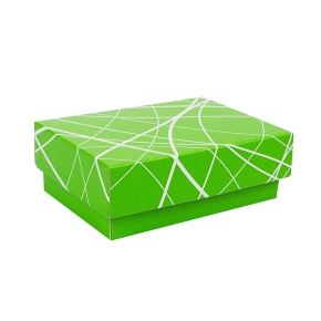 Darčeková krabička 150x100x50/35 mm, zelená so vzorom na veku