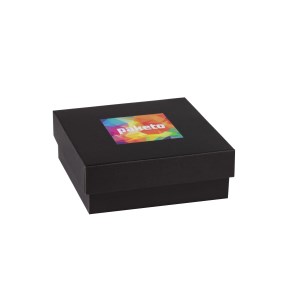 Darčeková krabička 200x200x70 mm, tlač na veko 100x100 mm, čierna