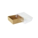 Darčeková krabička s priehľadným vekom 100x100x35/35 mm, hnedá - kraftová