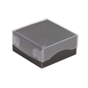 Darčeková krabička s priehľadným vekom 100x100x50/35 mm, čierna