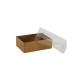 Darčeková krabička s priehľadným vekom 150x100x50/35 mm, hnedá - kraftová