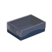 Darčeková krabička s priehľadným vekom 150x100x50/35 mm, modrá