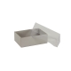 Darčeková krabička s priehľadným vekom 150x100x50/35 mm, šedá matná