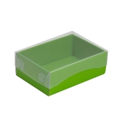 Darčeková krabička s priehľadným vekom 150x100x50/35 mm, zelená