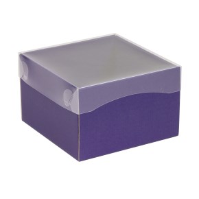 Darčeková krabička s priehľadným vekom 150x150x100/35 mm, fialová