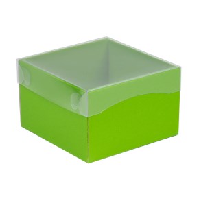 Darčeková krabička s priehľadným vekom 150x150x100/35 mm, zelená