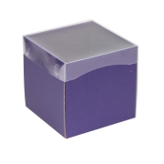 Darčeková krabička s priehľadným vekom 150x150x150/35 mm, fialová