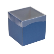 Darčeková krabička s priehľadným vekom 150x150x150/35 mm, modrá