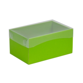 Darčeková krabička s priehľadným vekom 200x125x100/35 mm, zelená
