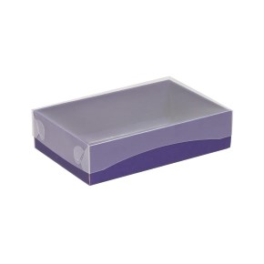 Darčeková krabička s priehľadným vekom 200x125x50/35 mm, fialová