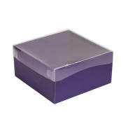 Darčeková krabička s priehľadným vekom 200x200x100/35 mm, fialová