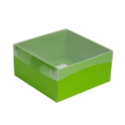Darčeková krabička s priehľadným vekom 200x200x100/35 mm, zelená