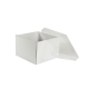 Darčeková krabička s priehľadným vekom 200x200x140/35 mm, biela mierny lesk
