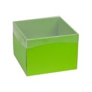 Darčeková krabička s priehľadným vekom 200x200x150/35 mm, zelená