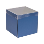 Darčeková krabička s priehľadným vekom 200x200x200/35 mm, modrá