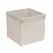 Darčeková krabička s priehľadným vekom 200x200x200/35 mm, sivá