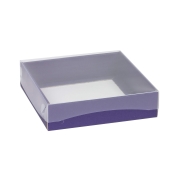Darčeková krabička s priehľadným vekom 200x200x50/35 mm, fialová