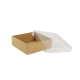 Darčeková krabička s priehľadným vekom 200x200x70/35 mm, hnedá - kraftová