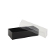 Darčeková krabička s priehľadným vekom 250x100x60/35 mm, čierno šedá matná