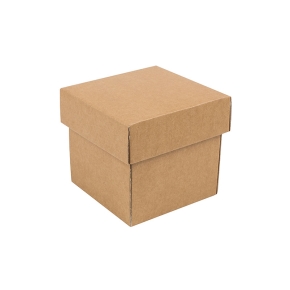 Darčeková krabička s vekom 100x100x100/35 mm, kraftová