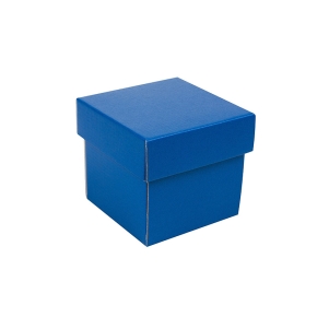 Darčeková krabička s vekom 100x100x100/35 mm, modrá matná